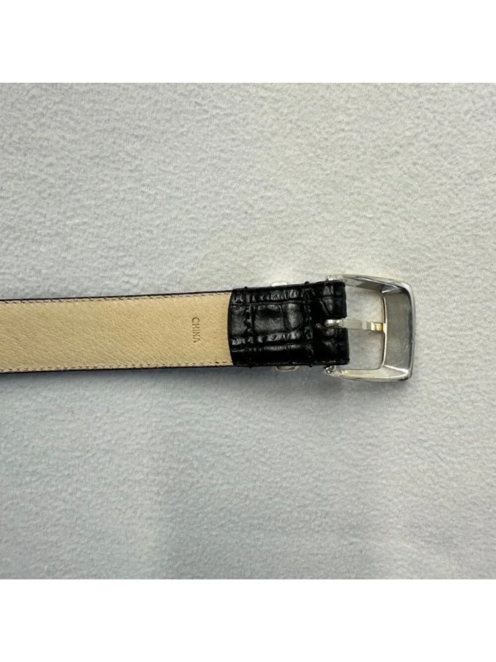 Silpada Designs Embossed Italian Leather Belt Size 38 Silver Tone Buckle Golf